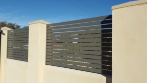 Aluminium infill fence panels installed between pillars