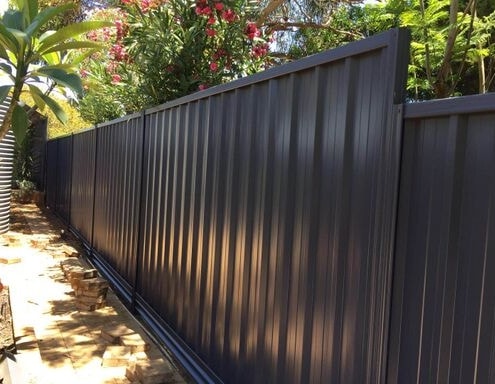 black fence -