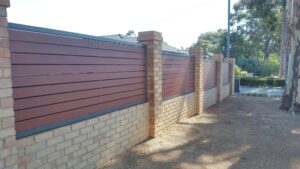 Wooden look slat fencing