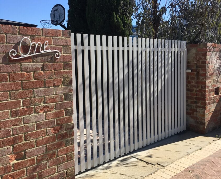 White fence gate