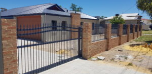 Automatic gate installed outside house