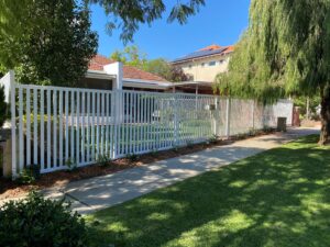 Hamptons style Fencing installed in front yard