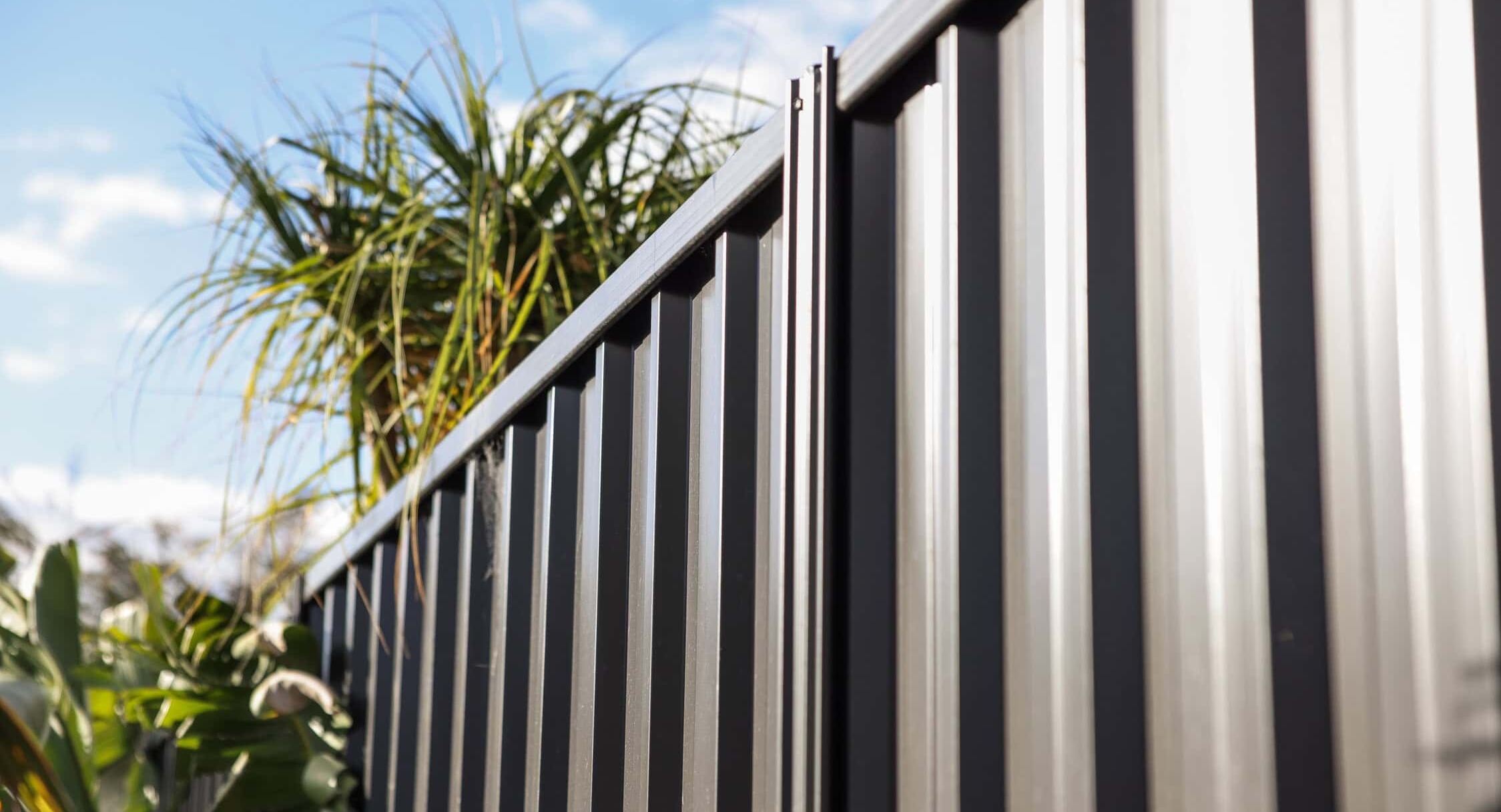 A closeup photo of a Colorbond Fence