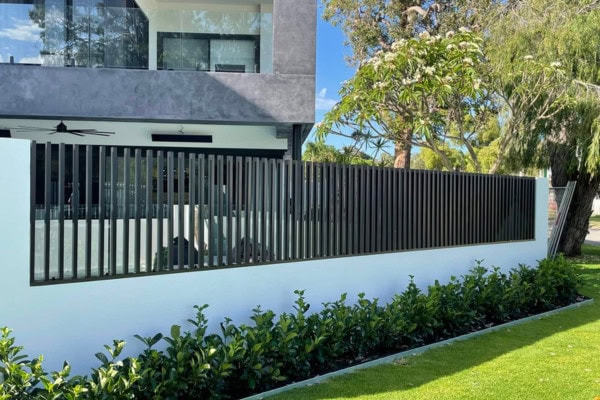 A photo of batten fencing infills.